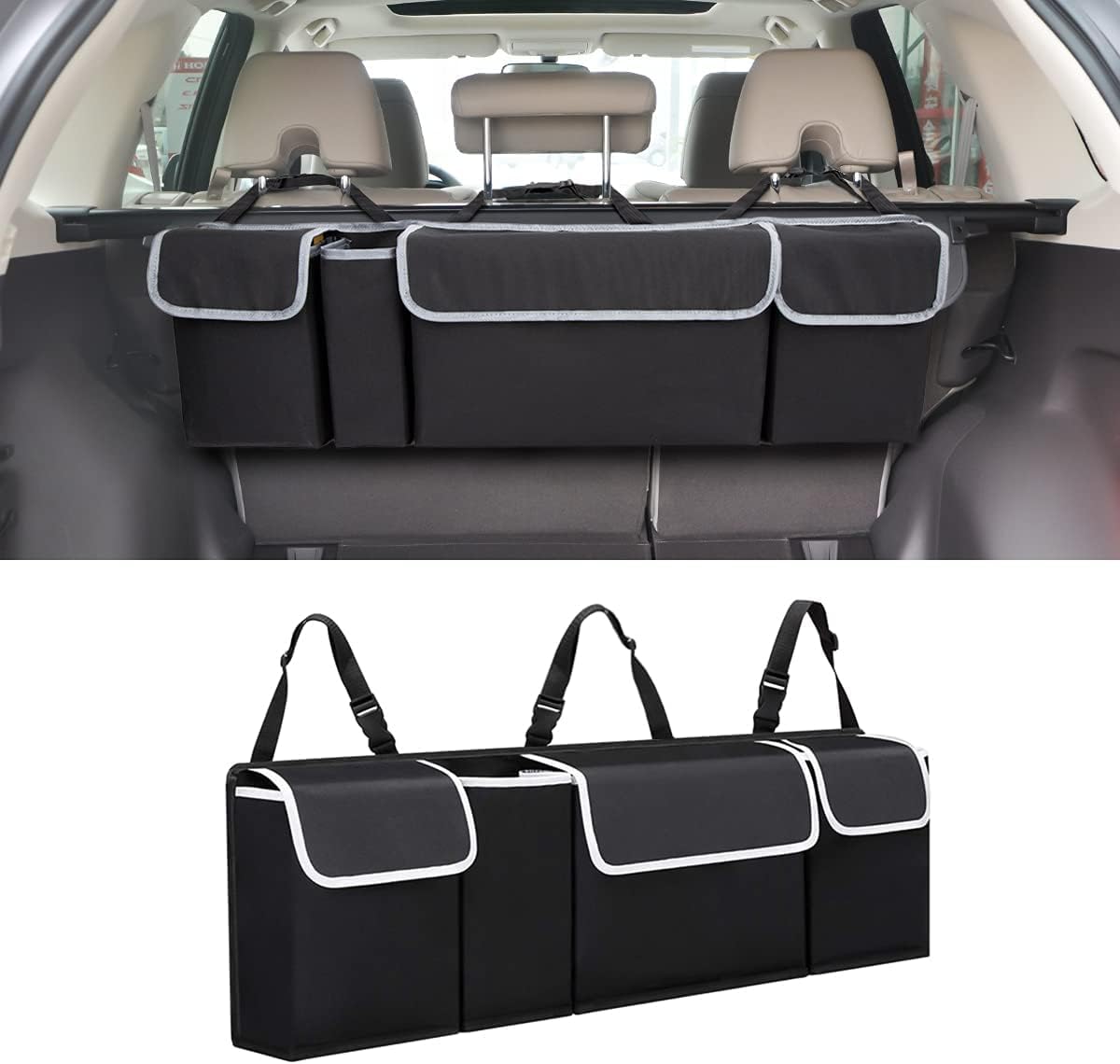 VAPORVERSE Car Boot Organiser for Mazda CX-5 CX5 2017 2018 2019 2020 2021 2022, Hanging Multi-Pocket Oxford Cloth Storage Bag, Space Saving Rear Seat Back Tidy Accessory