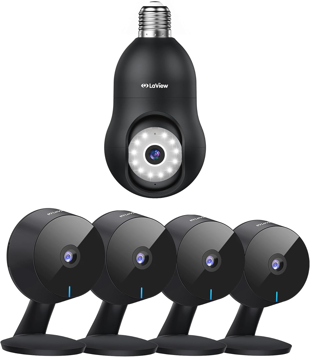 LaView 1080P Indoor Security Camera & 2K Light Bulb Outdoor Camera for Baby/Elder/Pet/Nanny | Baby Cam Starlight Sensor Color Night Vision | US Cloud Service | Compatible with Alexa