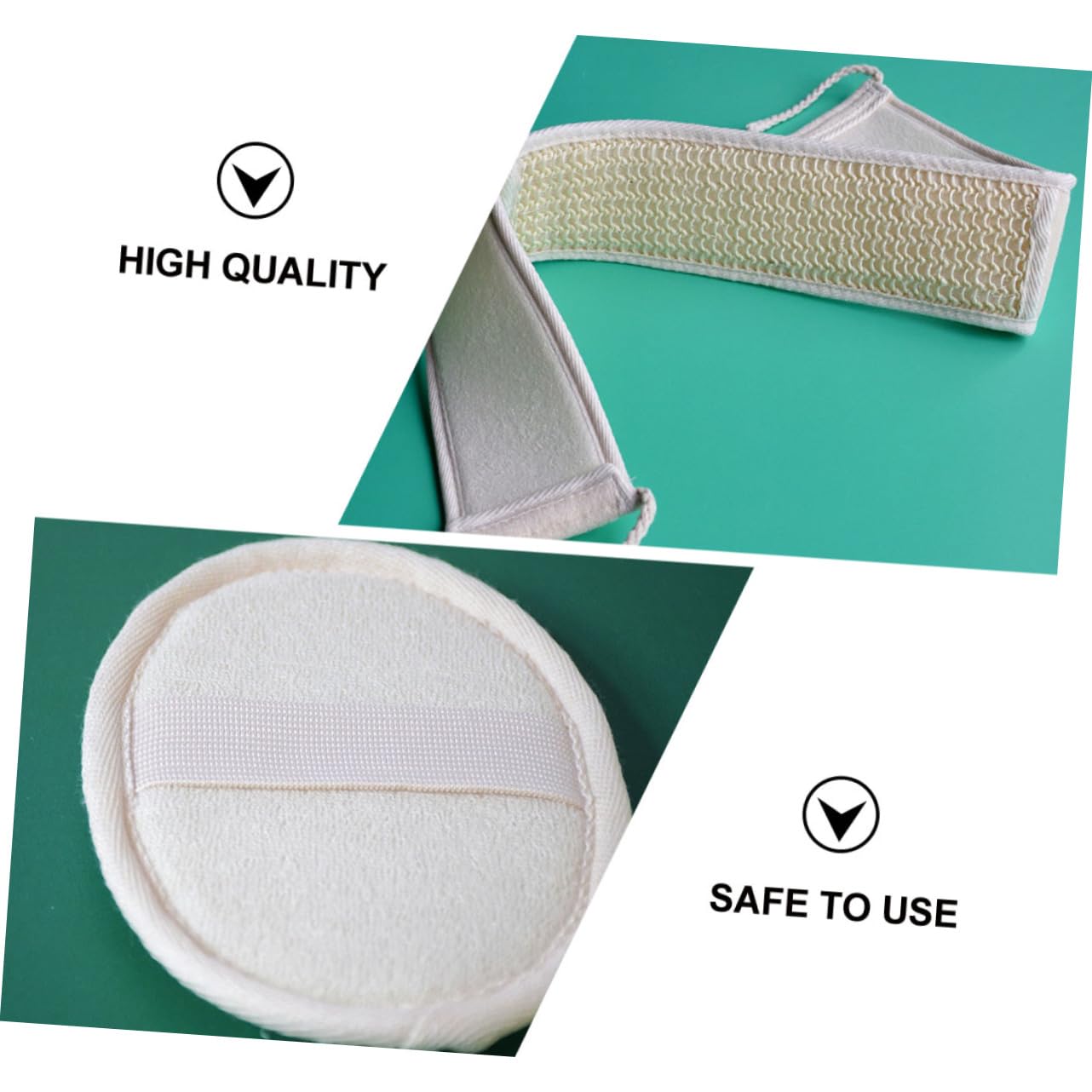 PartyKindom 1 Set Bath Towel Set Bath Sponge Rub Back Belt Rub Pull Back Strip Comfortable Sponge Glove Scrubber Strap for Shower Scrubbing Glove Beige Sisal