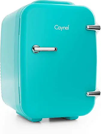 CAYNEL Mini Fridge Portable Thermoelectric 4 Liter Cooler and Warmer for Skincare, Eco Friendly Beauty Fridge For Foods,Medications, Cosmetics, Breast Milk, Medications Home and Travel