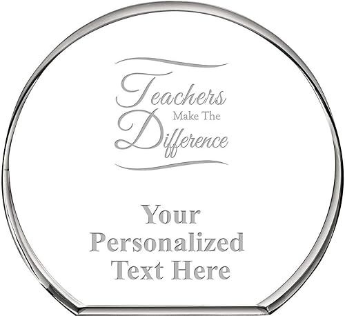 Miniatura 1 de Crown Awards Teachers Make The Difference Standing Circle Pisapapapeles grabados a medida para profesor de cristal