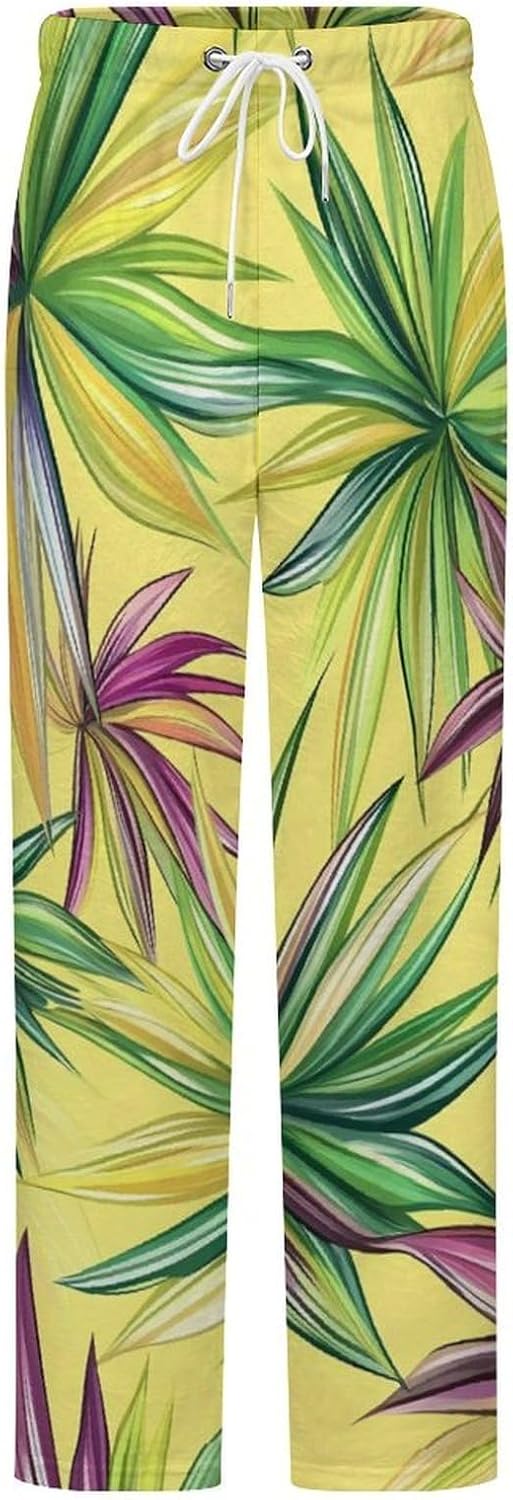Colorful Agave Plants Flannel Pajama Pants Women Soft Fleece Sleep Pj Lounge Bottoms