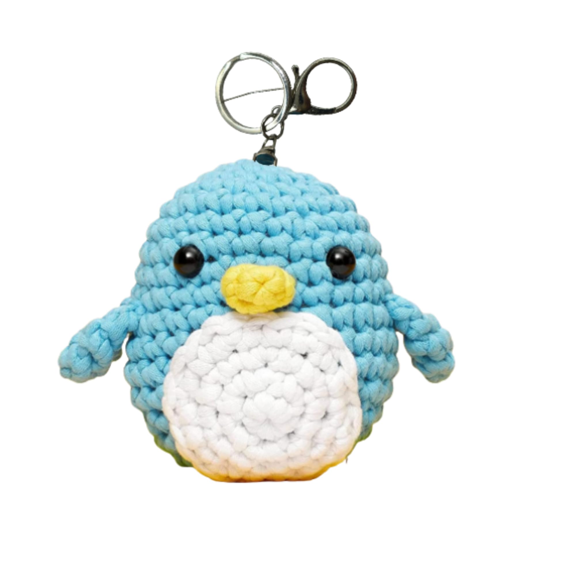 AMUYUKEJI Crochet finished, handmade crochet finished, suitable for backpacks, couples, parent-child pendant, can also be used as a stress-relieving toys(penguin)