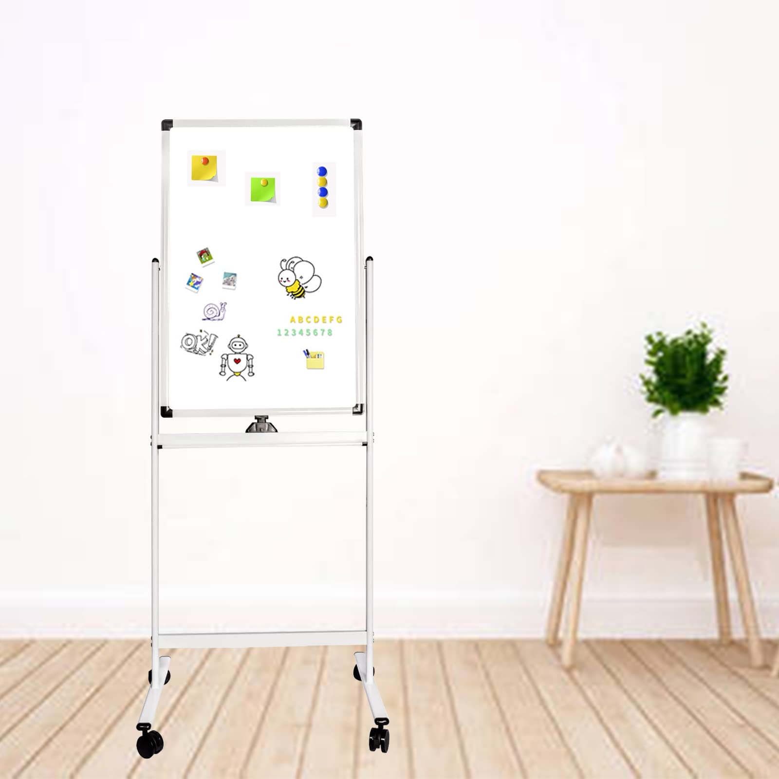 超お得‼　中古　ホワイトボード 移動式 両面 幅180cm 高さ90cm Amazon | 法人様向け ホワイトボード キャスター付き 幅600×高さ