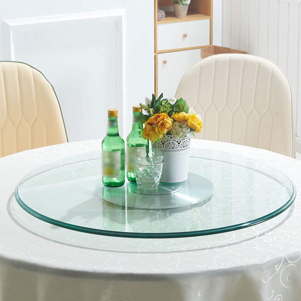 Heavy Duty Lazy Susan Obrotowy talerz obrotowy ze szkła hartowanego, stół obrotowy Okrągły szklany stół Talerz do serwowania, średnica: 24-38 cali (rozmiar: 80 cm / 30 cali)