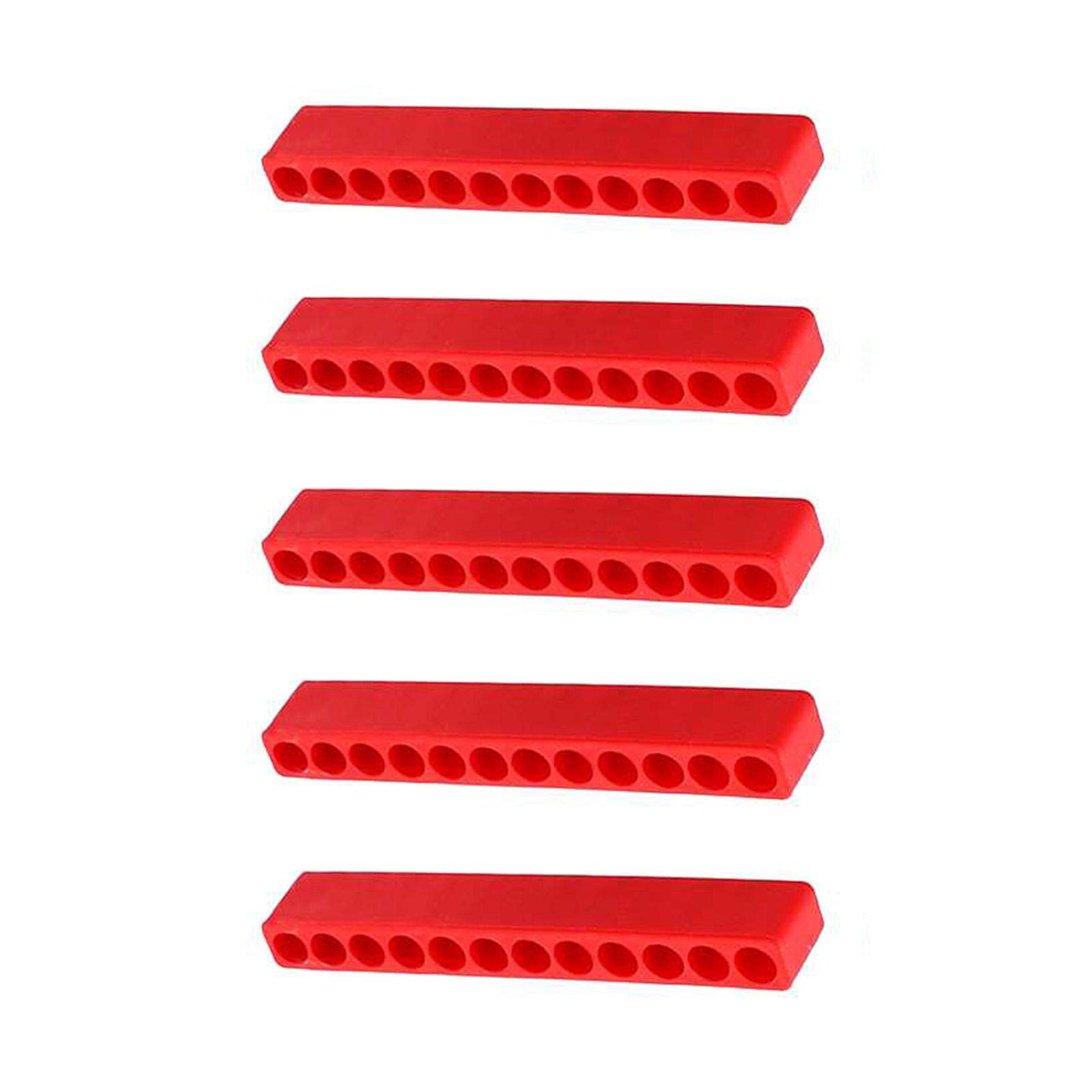 Drill Bit Organiser, 5Pcs 12 Holes Screwdriver Bits Storage Holder, Flexible Plastic Hex Bits Strips Organizer, Screwdriver Head Storage Case for Storage and Organization