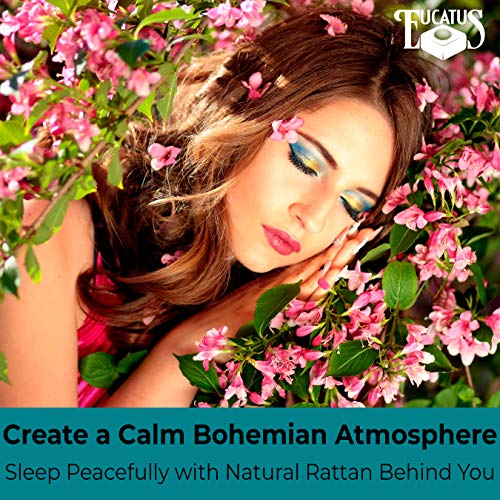 Boho Style Teal Blue Wicker Twin Size Headboard. Shabby Chic Rattan Single Headboard Perfect for XL Dorm Beds, Guest Rooms, Kids Rooms and Vacation Beach Houses. Stand Alone or Wall Mountable Only - Image 6