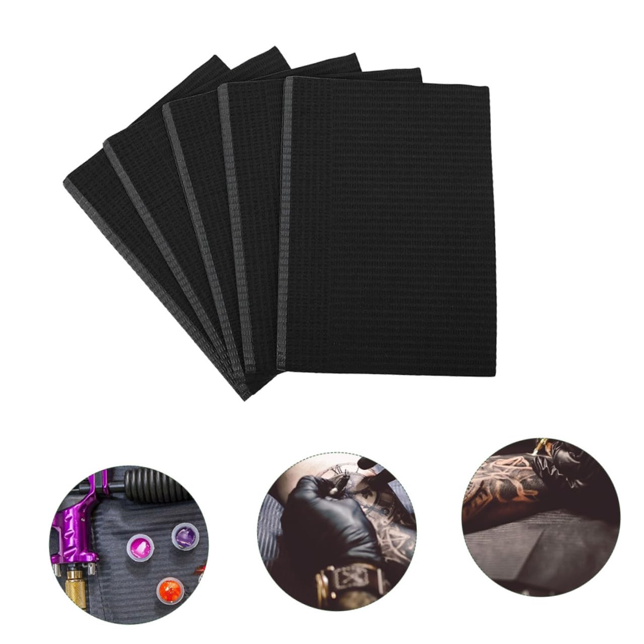 Alipis Tovagliette per Nail Art Morbide e Inodori 125 Pezzi Monouso in Carta Nera Assorbono Polvere e Acqua per Casa e Saloni di Manicure