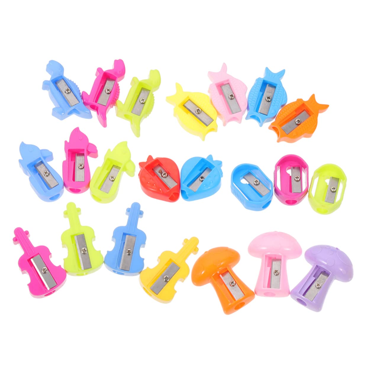 Lurrose 90 Pz temperamatite dei cartoni animati pencil sharpener temperamatite elettrico temperamatita piccoli manuali materiale scolastico in metallo plastica