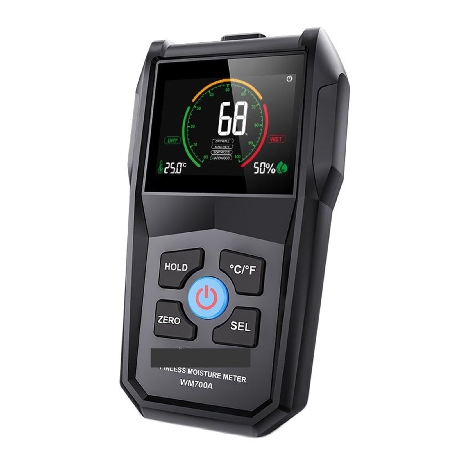 Mnmioio One Color Digital Moisture Tester, Moisture Meter Digital Ambient Humidity Tester Timber Damp Detector With Calibration Function Hygrometer