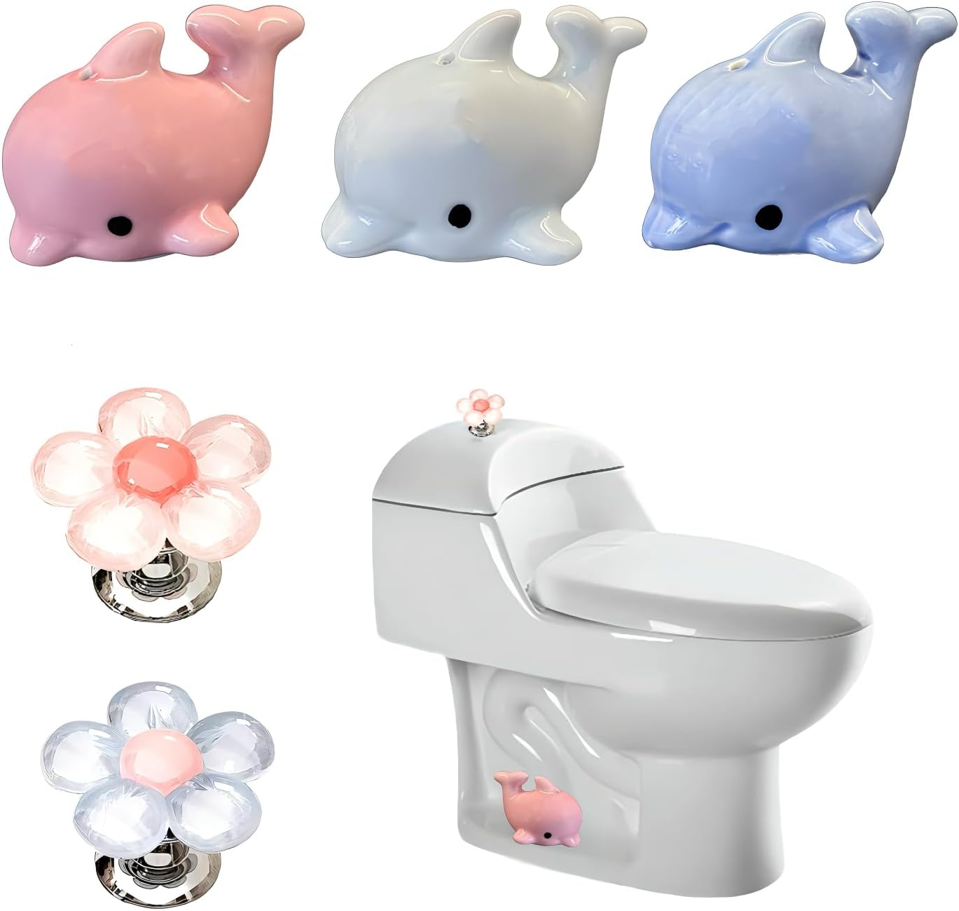 Tapas decorativas para tornillos de inodoro en cerámica miniatura 1