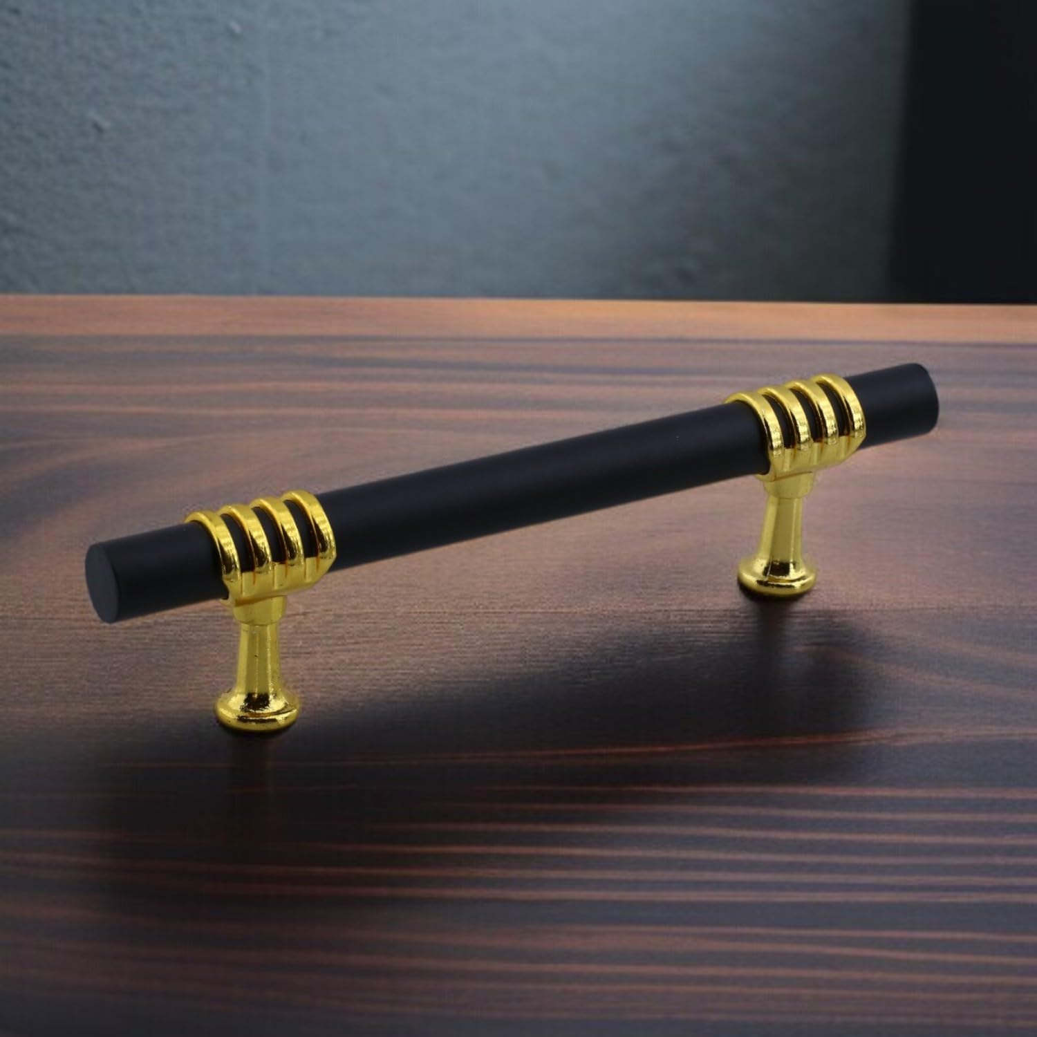 Eylül Mobilya Mutfak Dolabı Çekmece Dolap Kulpları Kapak Kulpu Kulbu Siyah Altın 128 mm Metal Kulp
