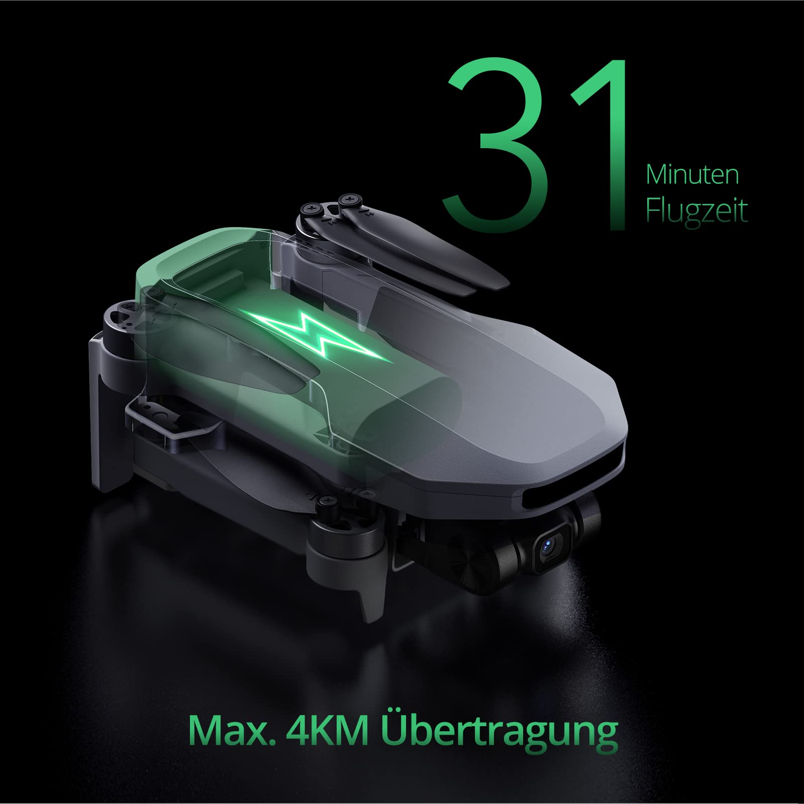 Potensic ATOM SE GPS Drohne mit 4K EIS Kamera, 2 Akkus 62 Min. Flugzeit, unter 249g, C0, 4KM FPV Übertragung, Bürstenloser Motor, Max.16m/s, Follow-Me/autom. Rückkehr, für Anfänger Erwachsene