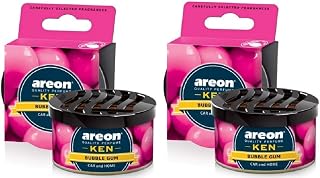 AREON Ken Car Air Freshener Bubble Gum Jar Adjustable Vented Lid Multiple Packs of 2