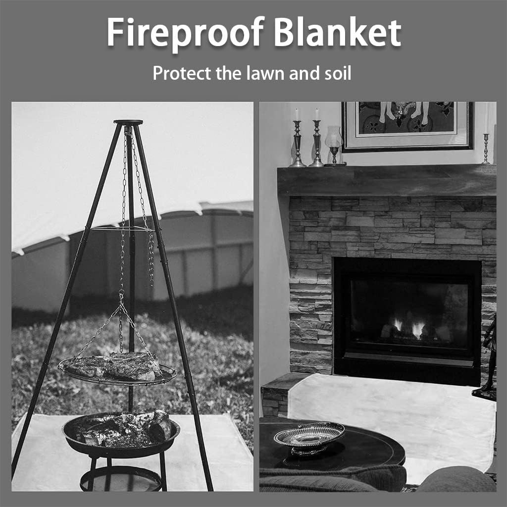 Fire Blanket Camping Emergency Blankets Self-Luminous Silicone Fire Blanket, High-tech Flame Retardant Blanket, Kitchen Emergency Blankets, 2 Specifications (Color : Yellow, Size : 59 * 59inches)