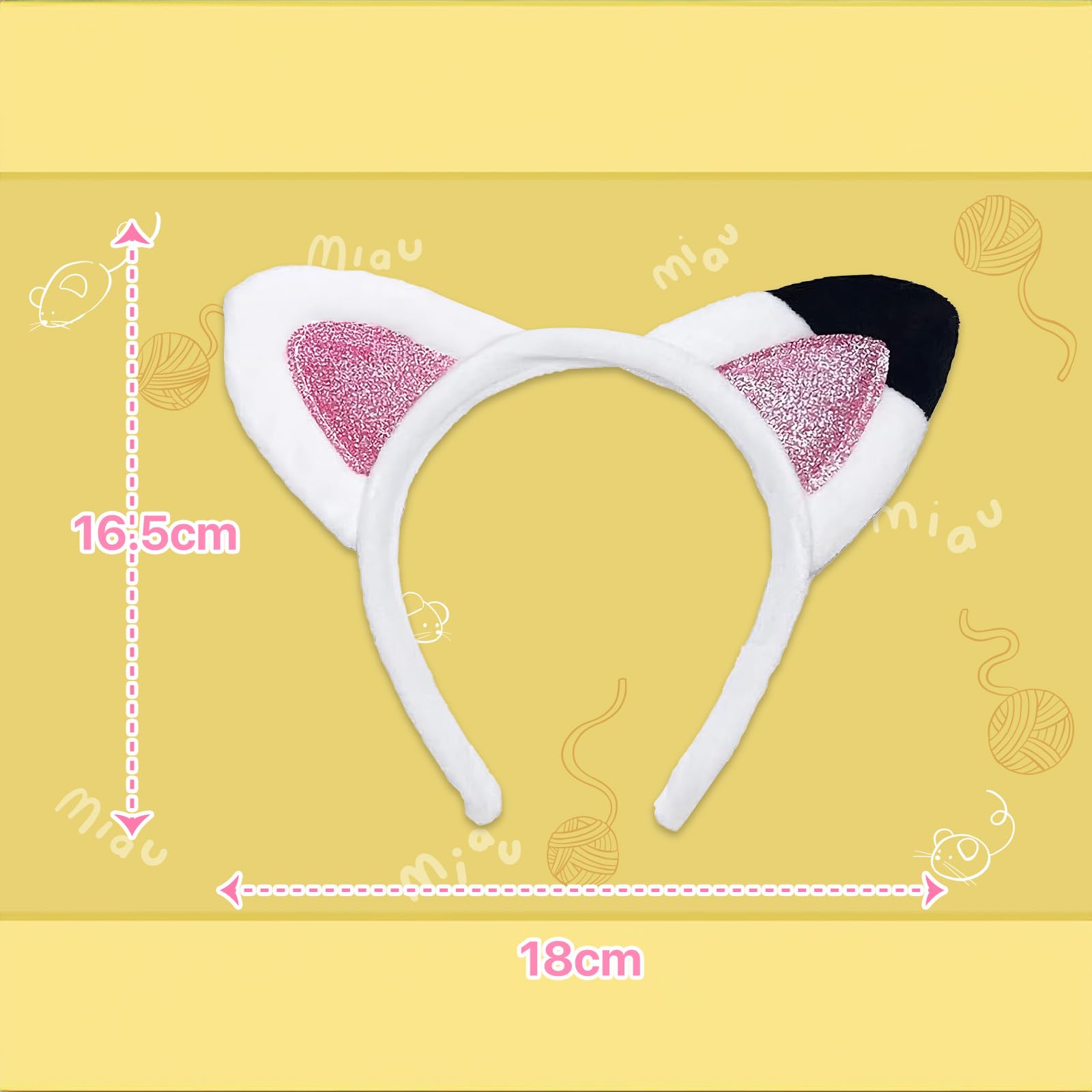 ZXCHOME Cat Hair Headband Hair Ears Cat Headwear Halloween Glittered Costume Cat Accessories Fancy Dress Halloween Decorations Gadget Carnival Masquerade Cosplay - Image 2