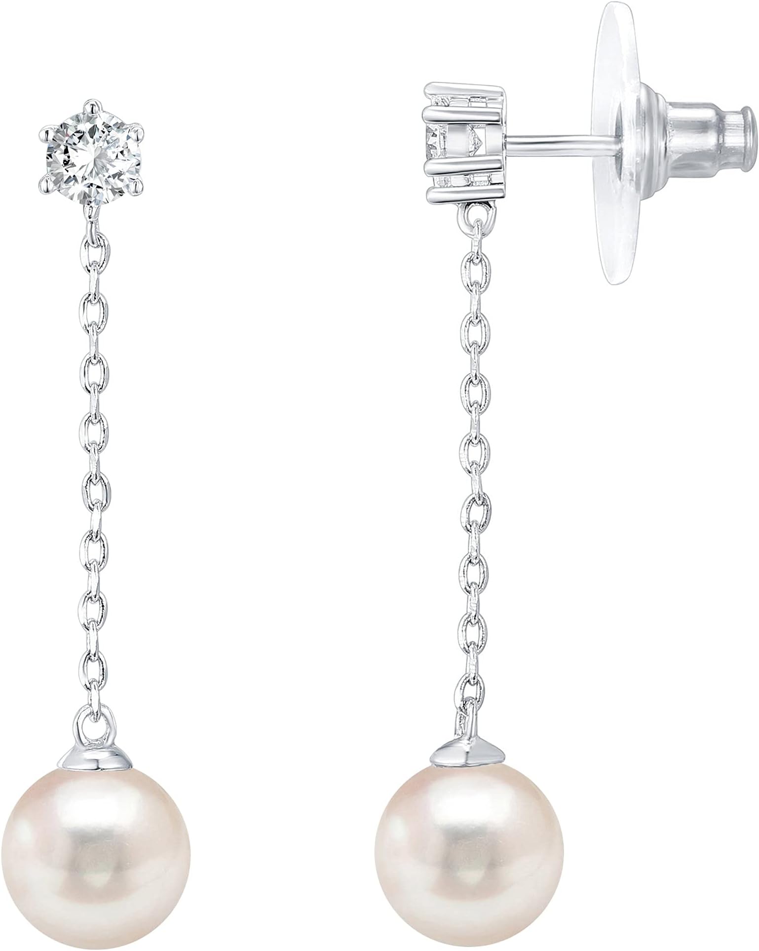 PAVOI 14k Gold Plated Sterling Silver Post Shell Pearl Drop Earrings | Pearl Earrings for Women