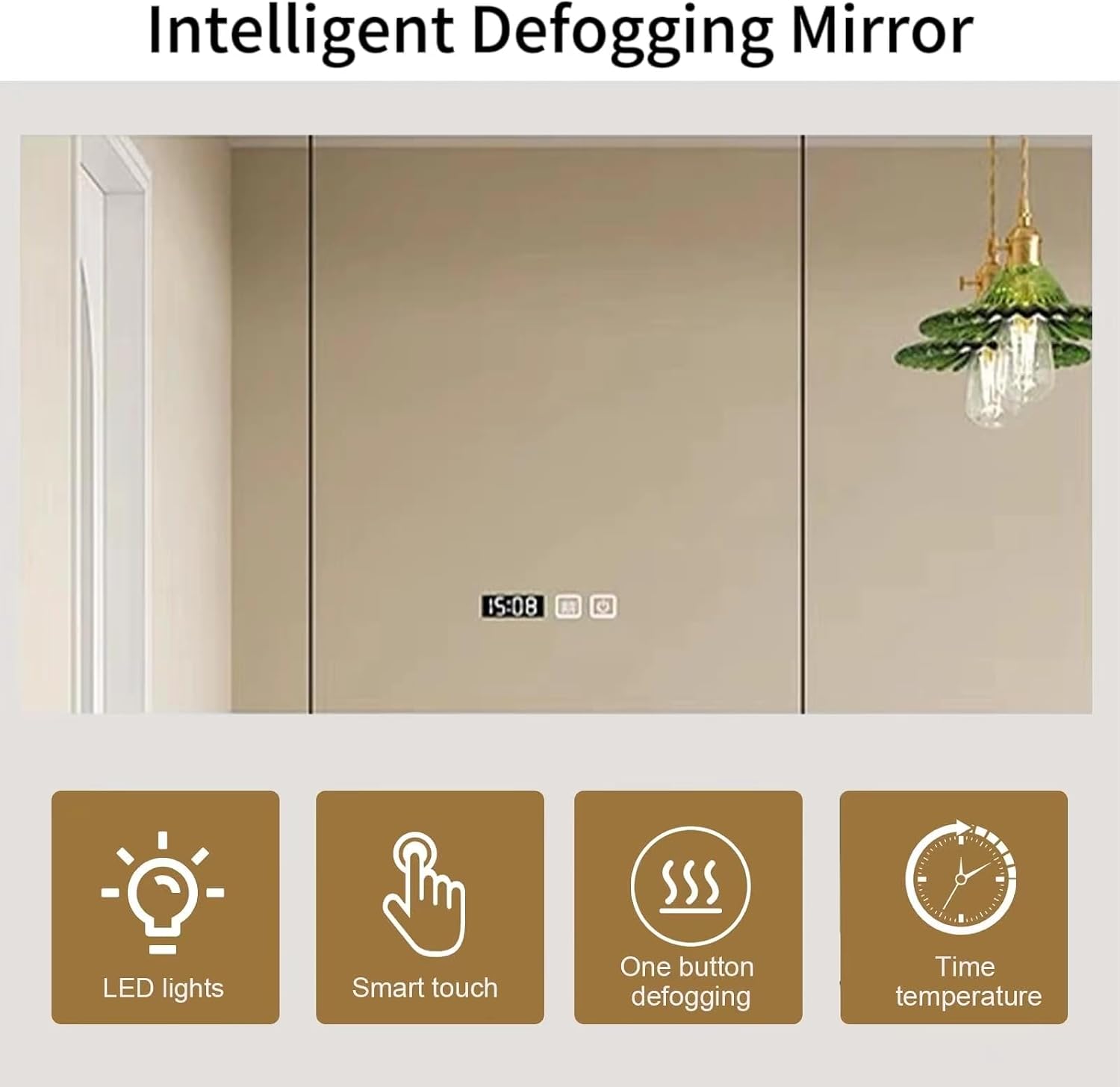 Single Sink Bathroom Cabinet - 48IN Bathroom Vanity with One - Button Defogging & Intelligent Lamp | 4 Drawers