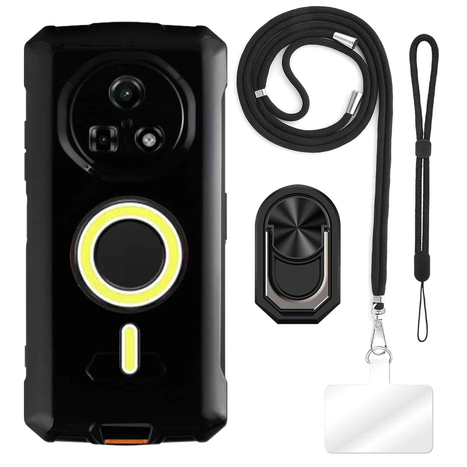 ESCAMOT [4 in 1] Custodia Compatibile con Doogee S200 Plus con Lanyard