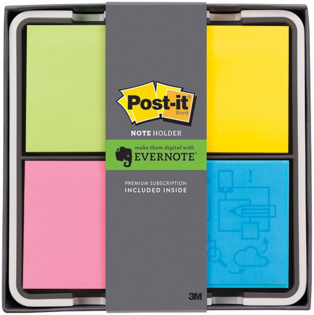 Post-it NH654EV4 Note Dispenser with Premium Three-Month Evernote Subscription, White/Black (MMMNH654EV4)
