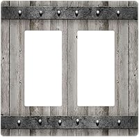 Vista 75 de Mid Century Morden Boho - Placa de pared para interruptor de luz dúplex de 1 banda, placa frontal decorativa eléctrica para receptáculo para baño