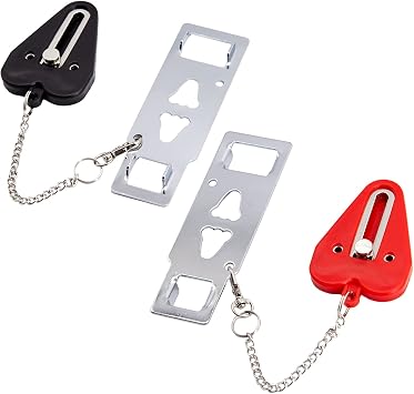 Portable Door Lock Security, Upgraded Version Home Security Bedroom Door Lock for Home Security, Travel Door Lock, Dorm Room Essentials 2 Pack