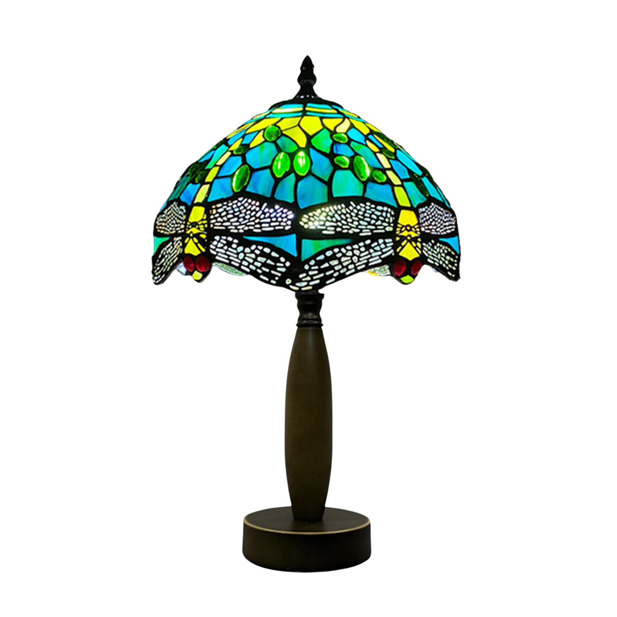 Auroh Multicolor Tiffany Table Lamp 10 Inch Handcrafted Stained Glass Lamp Shades Stunning Quality Antique Designs Lamps For Living Room Bedroom Bedside (1015)
