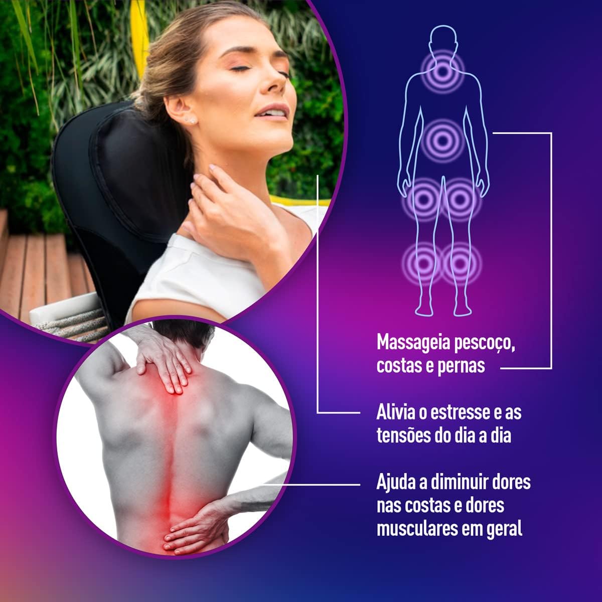 Assento Massageador Neck & Back Shiatsu Seat Plus - Relaxmedic