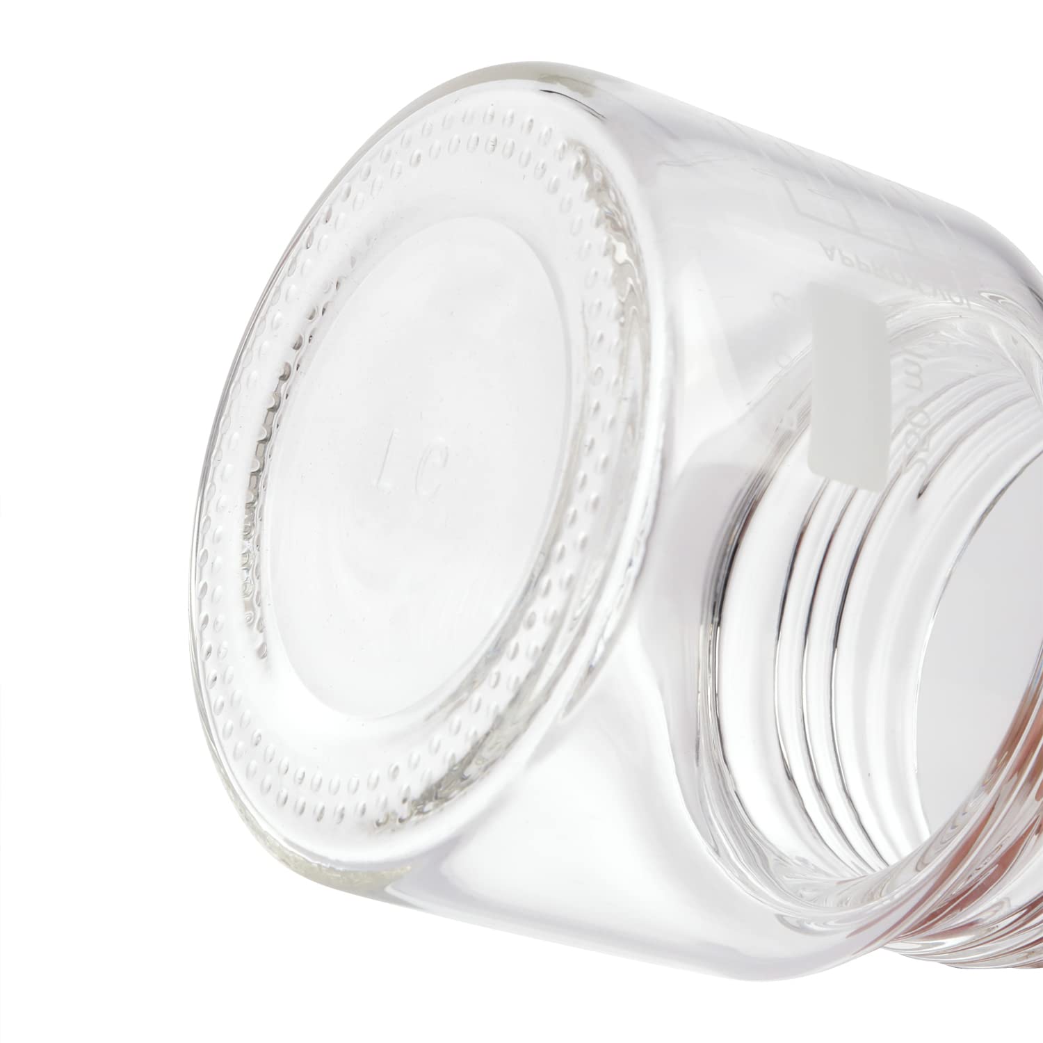 Paquete de 4 botellas de vidrio de borosilicato de boca ancha graduadas redondas de 250 ml con tapa de rosca azul GL80