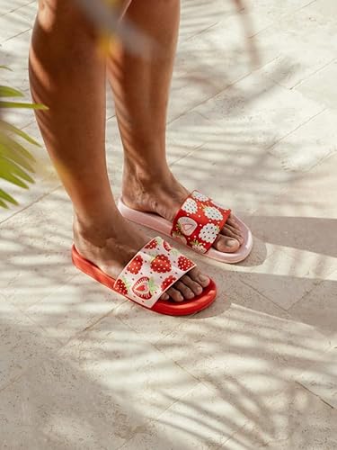 Dedoles Unisex Sliders & Slippers Non-Slip Shower Sandals Funny Designs Beach Shoes for Home Garden Bathroom Poolside Gift, Colour: Sweet Strawberries, Size: 5 UK - Image 8