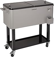 Cuisinart 80 Qt Cooler Cart: 48-Hour Chill, Wheels, Bottle Opener & Shelf for BBQs, Tailgates, Cookouts