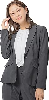 [RIRIYĀNOリリヤーノ] テーラードジャケット レディース スーツ ウォッシャブル S M L LL 3L 4L 5L ブラック ネイビー 2502-522017