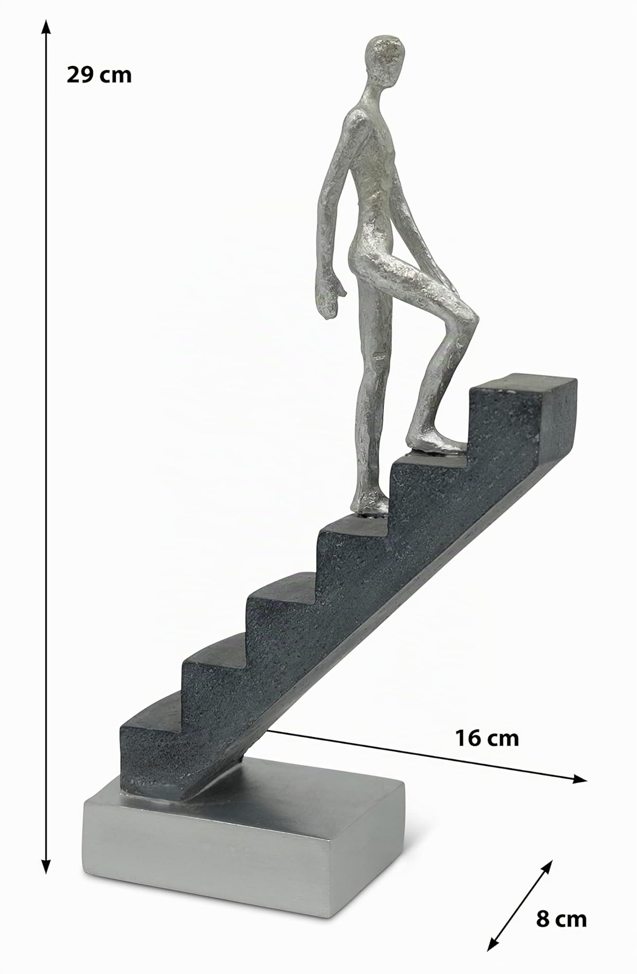FeinKnick Figura decorativa «La Strada verso la Cima» - Decorazione come scultura alta 29cm come motivazione - Figura per l'ufficio e la scrivania