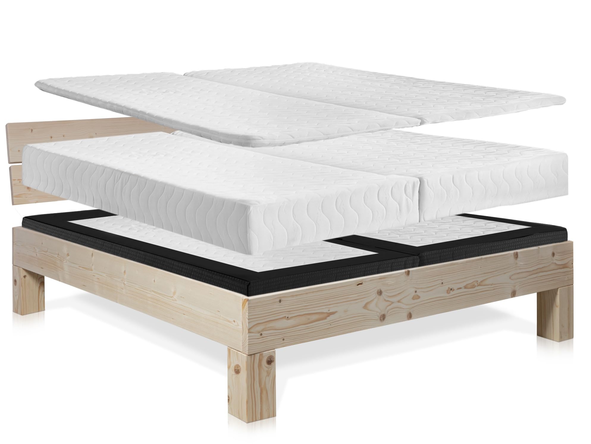 moebel-eins Inside Box-Einlegematratze aus Taschenfederkern für EIN Boxspringbett-System, 90 x 200 cm