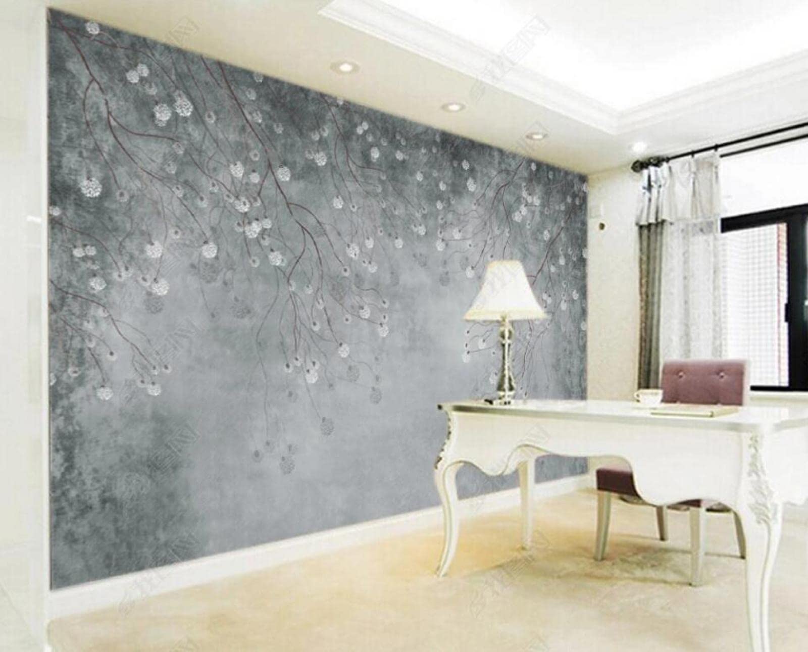 Papier peint panoramique fleurs abstraites vintage tapisserie 3D 350x250cm