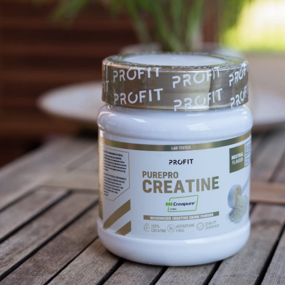 PROFIT - PurePRO Creatine (Creapure®) - 500 gr, Sin sabor - Creatina pura para mejorar el rendimiento, la fuerza y la masa muscular - Con gran biodisponibilidad