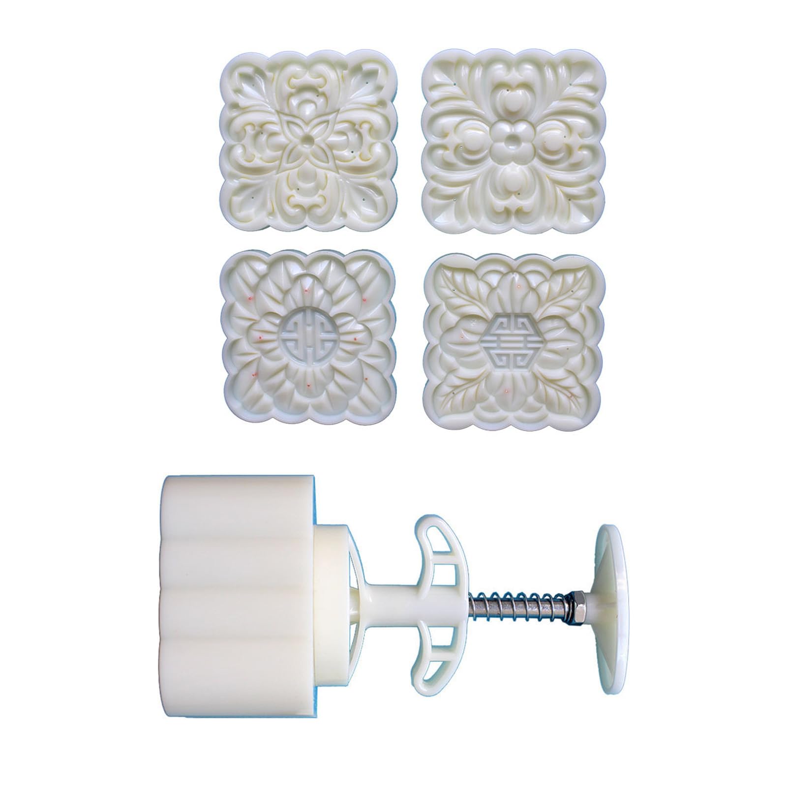 Woedpez Flower Pattern Desserts Maker Molds MidAutumn Pastries Tool Cookie Dessert Cutter Hand Pressure Desserts Molds Cookie Stamp and Cutter Press for Baking Wedding