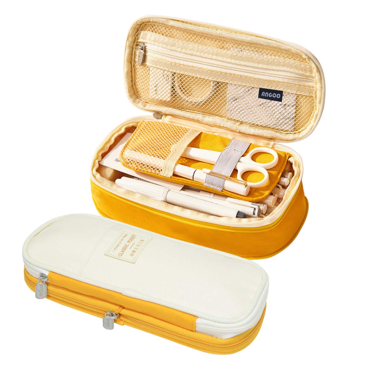 Coolzon Estuche Escolar Extensible, Estuche de lápices de Gran Capacidad, Bolsa de lápices Escolar, papelería, Organizador de Maquillaje