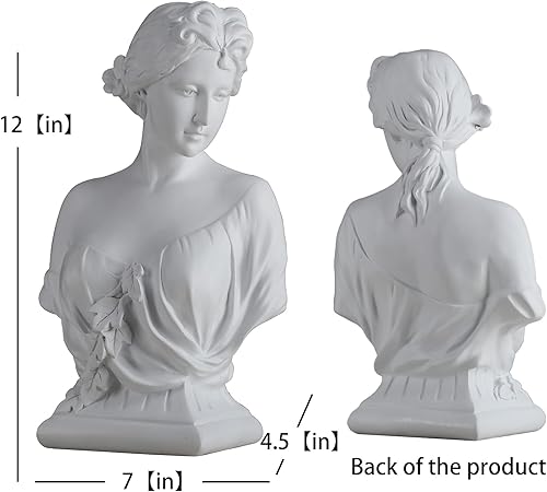 Miniatura 9 de DOVDOV Artemis - Estatua de diosa griega grande, serie de estatuas de yeso de Venus, perfecta para sala de estar, oficina, estantería, decoración