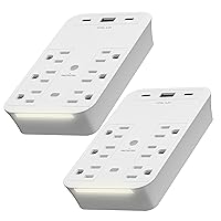 Vista 9 de LIDER Expansor de sobretensión de 6 salidas con PD-36W USB tipo A/C, carga rápida, protector de sobretensiones de hasta 1500J con indicador LED
