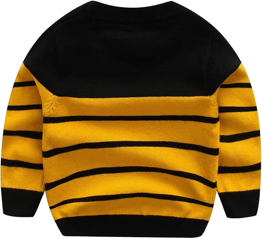 Peecabe Kids Boys Cable Knit Sweater Long Sleeve Round Collar Striped Sweatshirt Baby Cotton Pullover Sweater Spring 1-5T…: Clothing, Shoes & Jewelry