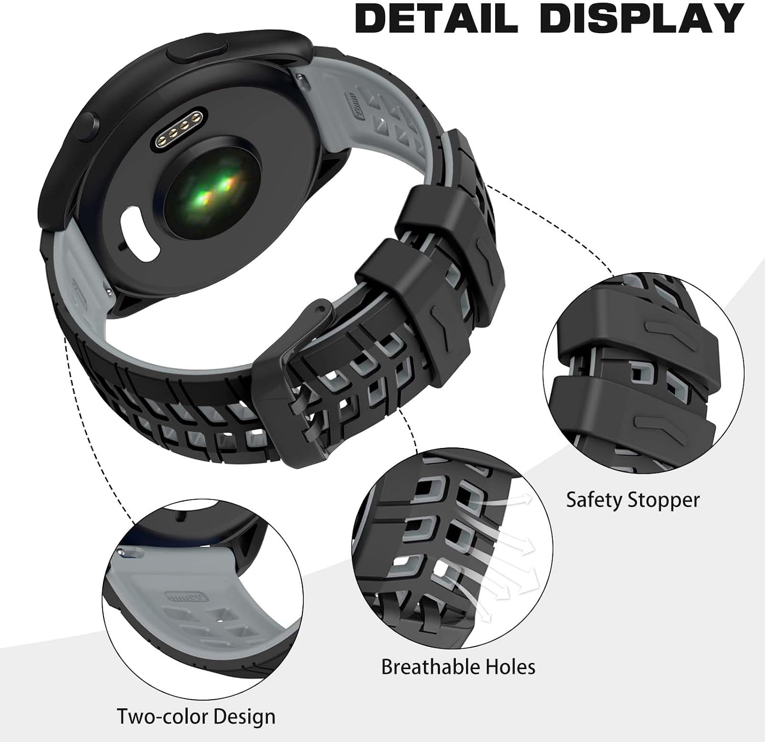 ISABAKE 22mm Watch Band for Garmin Forerunner 255 265/Vivoactive 4 image 4