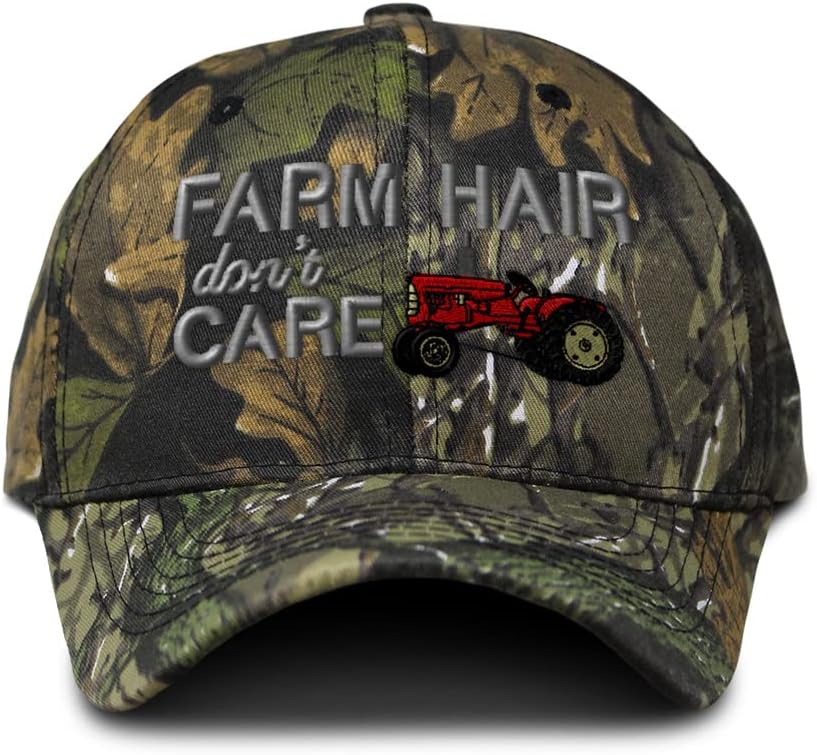 Custom Camo Baseball Cap Farm Hair Don't Care Hunting Dad Hats for Men & Women