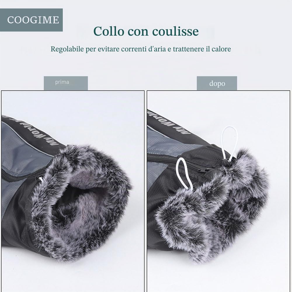 Cappotto per cani per cani di taglia media e grande, cappotto impermeabile per cani, giacca invernale riflettente per cani, abbigliamento per cani per l'inverno (XL-6XL) (nero, 6XL)