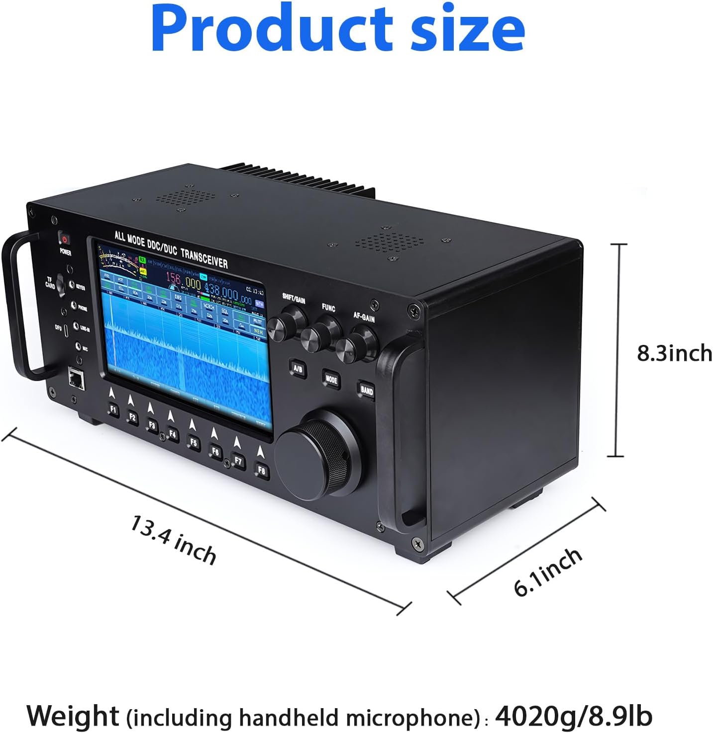 Dimensions of the Putikeeg RS-998 Transceiver