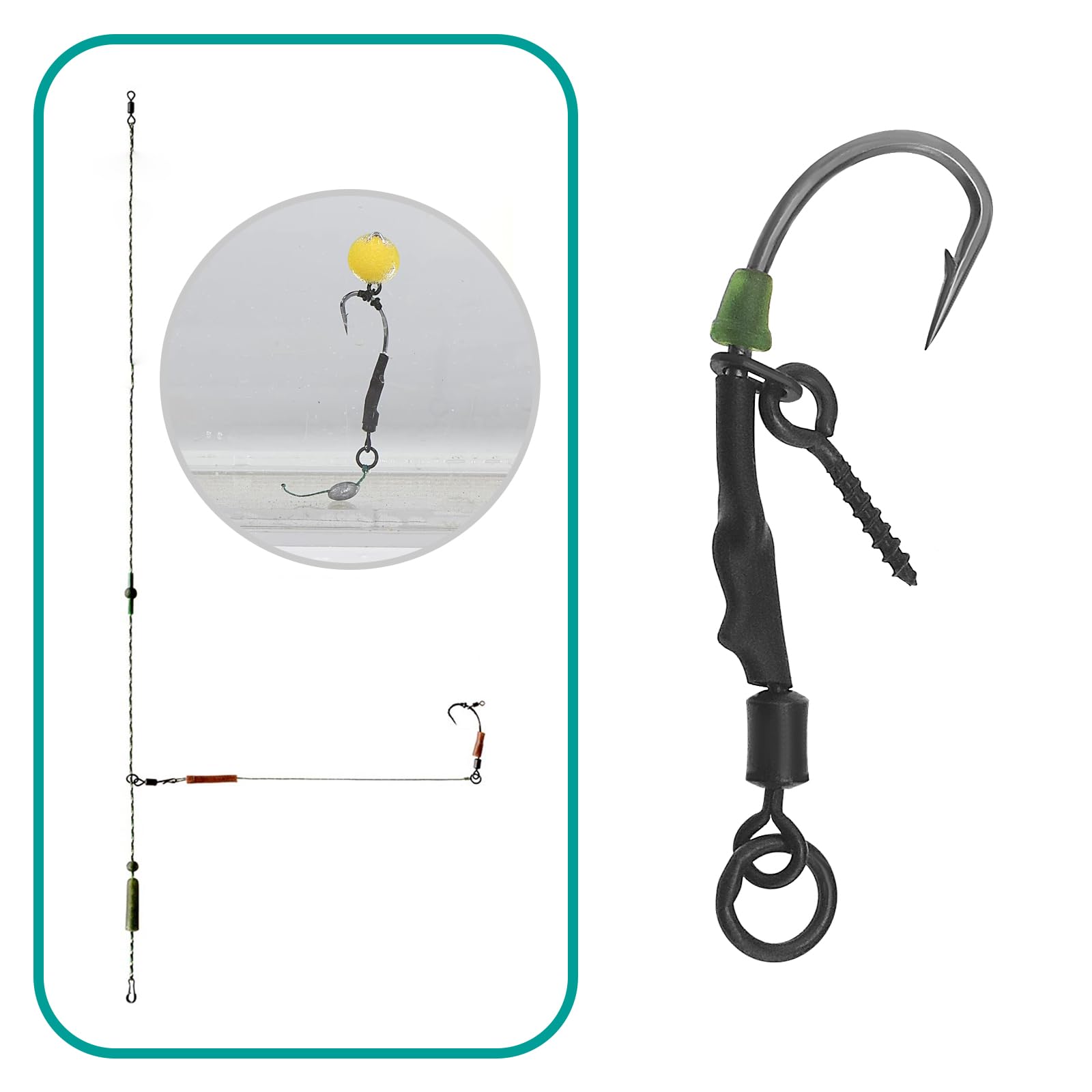 ECSiNG 12pcs Screw Swivel Style Fishhook Anti Bottom Fishing Hook Carp Fishing Hook Ronnie Fishing Hook Carbon Steel Carp Fishhook Barb Carp Fishhook - Image 4