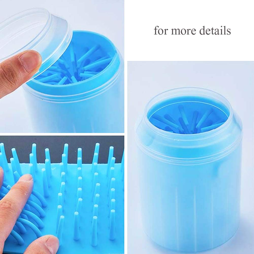 Scovolino per Cani Zoccolo per Gatti Rondella per Artigli Spazzola in Silicone per Mini Animali Domestici di Taglia Piccola (Grande, Blu)