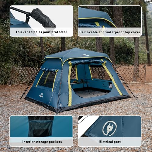 Image of Naturehike Cape Lite 4-6 Person Camping Tent, Easy Setup in Seconds Instant Cabin Tents for Family Camping & Hiking
