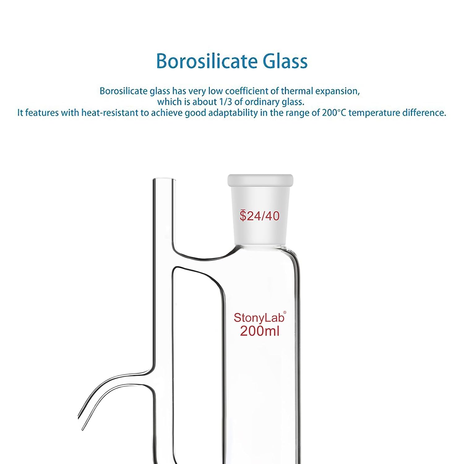 stonylab Water Oil Receiver Separator with 24/40 Lab Supply, 200 ml