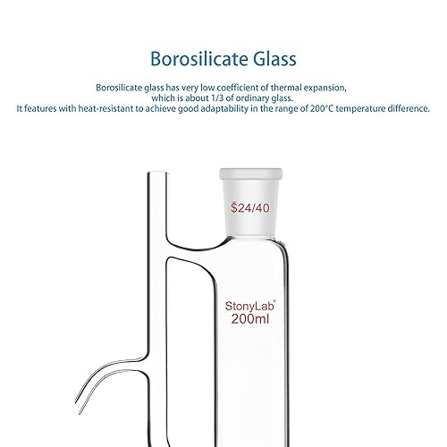 Vista 13 de stonylab Separador receptor de aceite de agua con suministro de laboratorio 24/40, 8.5 fl oz